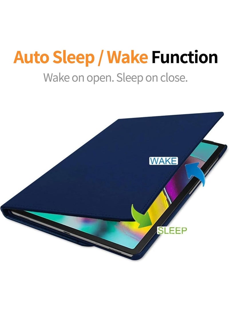 360°Rotating Case Compatible with Huawei Matepad SE 11 inch Case Cover 2024,Multi-Angle Swiveling Slim Cover Auto Wake/Sleep PU Leather Hard Back Shockproof Stand Cover (Blue) - Image 3